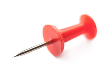 Macro shot of tip pin on a white background.