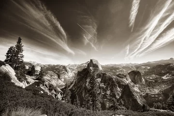 Keuken spatwand met foto Yosemite - Half Dome, bw © ferkelraggae