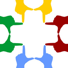 Handsilhouetten formen ein Kreuz