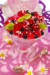 blueberry dessert with jelly