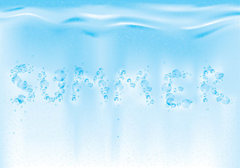 SUMMER / Blue sea background with water bubbles