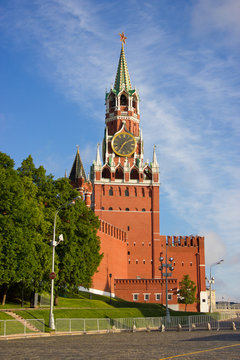 Moscow Kremlin towers at the morning light
