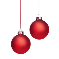 Zwei Rote Weihnachtskugeln