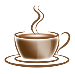 Cup of coffee isolated on white