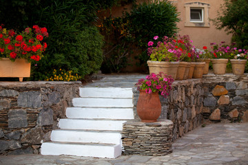 Stairs in the greek garden