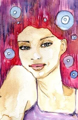 Photo sur Plexiglas Inspiration picturale portrait en rose