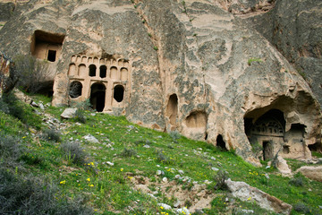 old greek church and caves in Ihlara valley in Cappadocia