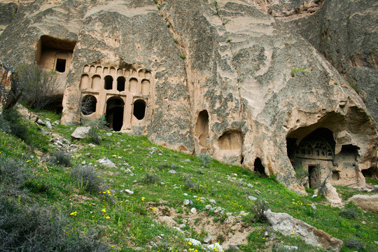 old greek church and caves in Ihlara valley in Cappadocia
