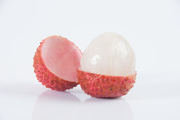 Fresh Lychee on white background