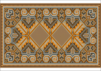 Oriental rug in warm orange brown nuances