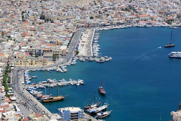 kalymnos harbour a greek island in the aagean