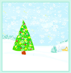 Abstract christmas tree card