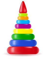 children pyramid toy vector illustration