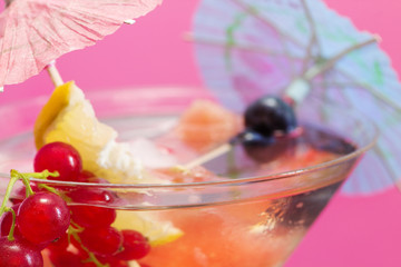summer fruits cocktail detail