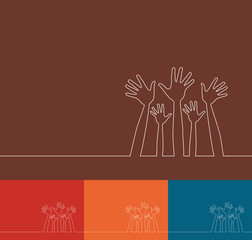 Simple line illustration of hands vector design.