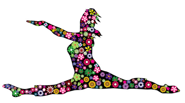 vector floral dancing girl