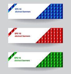Colorful vector set of three header designs