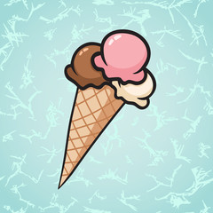vector illustration. ice cream on a frost seamless pattern