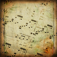 Old texture grunge with musical score
