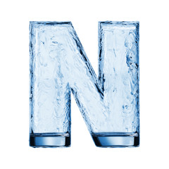 One letter of the alphabet. Water waves in a glass