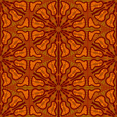 Seamlees Pattern with Brown Ornament