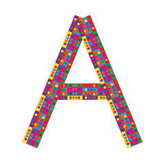 Letter A on white background, Vector Illustration