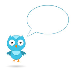 Blue bird with speech bubble