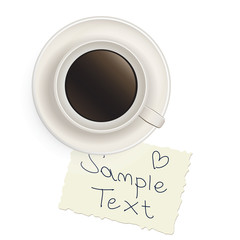 Cup of coffee with a note