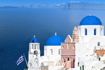 Traditional Greek island of Santorini. Village of Oia