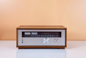 Vintage Stereo Tuner in Wooden Cabinet