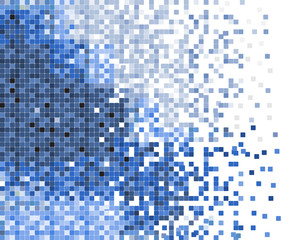 abstract blue pixel mosaic vector background illustration