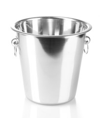 empty bucket for champagne bottle isolated on a white