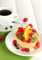 sweet cake with fruits