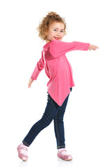 little girl, isolated on white