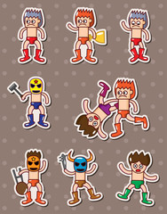 cartoon wrestler stickers