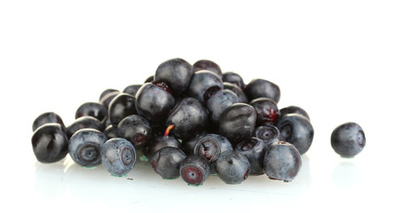 Fresh blueberries isolated on white