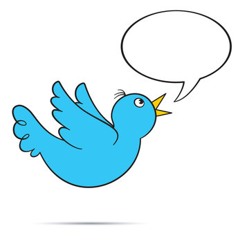 Flying Bluebird with Bubble. EPS8.