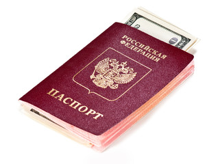 Russian passport and US dollars
