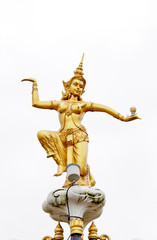 Thai style light pillar on white background