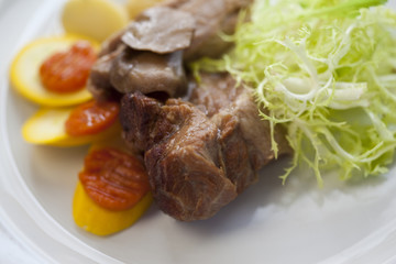 Viande, veau, sauté, cuisine, aliment, gastronomie, plat