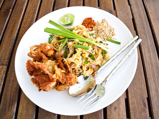 Thailand's national dishes, stir-fried noodles (Pad Thai)