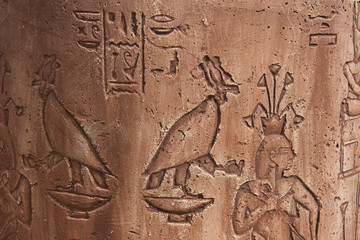 Ancient egyptian paintings on the stone plate