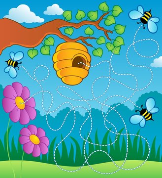 Bee theme maze
