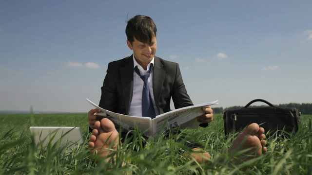 Business on the grass