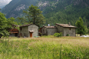 Obraz premium baite in pietra in val di Mello