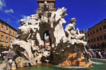 Roma, Piazza Navona e fontana dei 4 fiumi