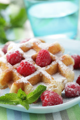 Waffles with fruits