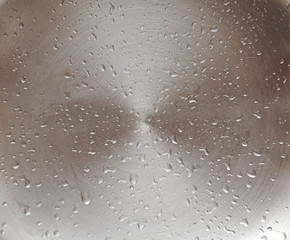 water drops on metal surface