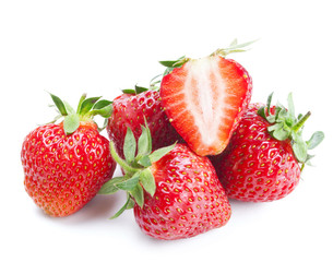 Strawberries isolated on white