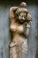 Thai ancient stone carving fountain